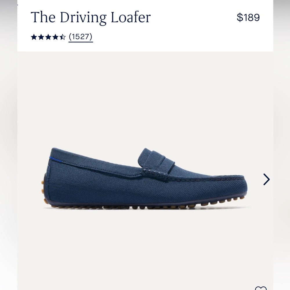 Rothy’s navy driving loafer